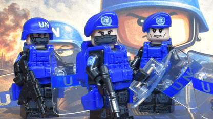 Casques Bleus ONU - Pack de 6 soldats Maintien de la Paix
