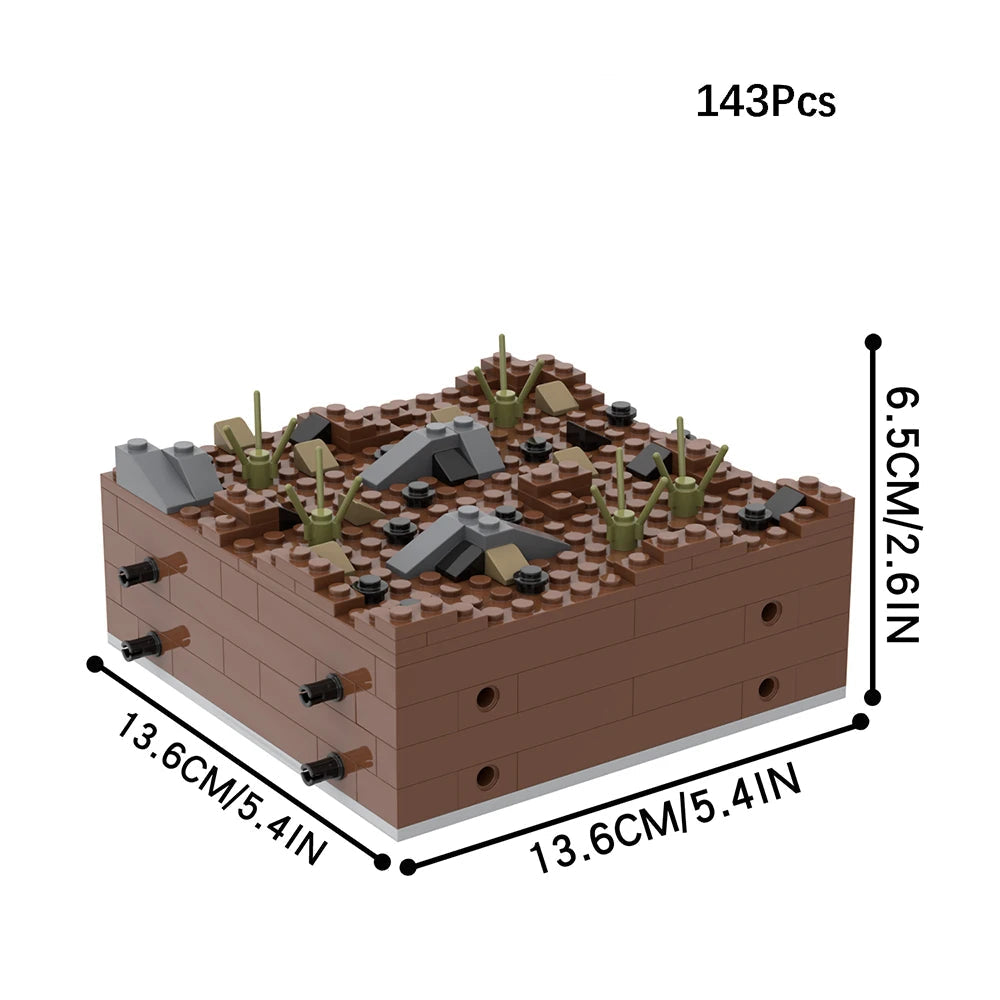 Plongez au cœur des tranchées de la Première Guerre mondiale, inspirées des batailles de la Somme et de Verdun. Ces décors ultra-détaillés en briques compatibles LEGO® ajoutent du réalisme à vos reconstitutions militaires.