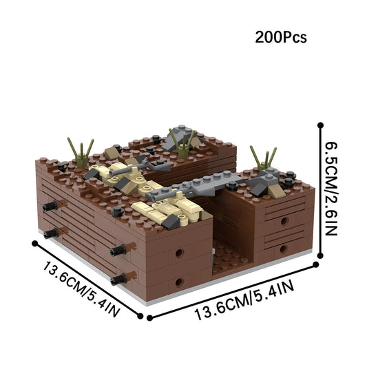 Ce décor de tranchée s'inspire des batailles de Passchendaele et d’Ypres, recréant avec précision l’environnement des soldats en pleine guerre. Parfait pour des scènes immersives.
